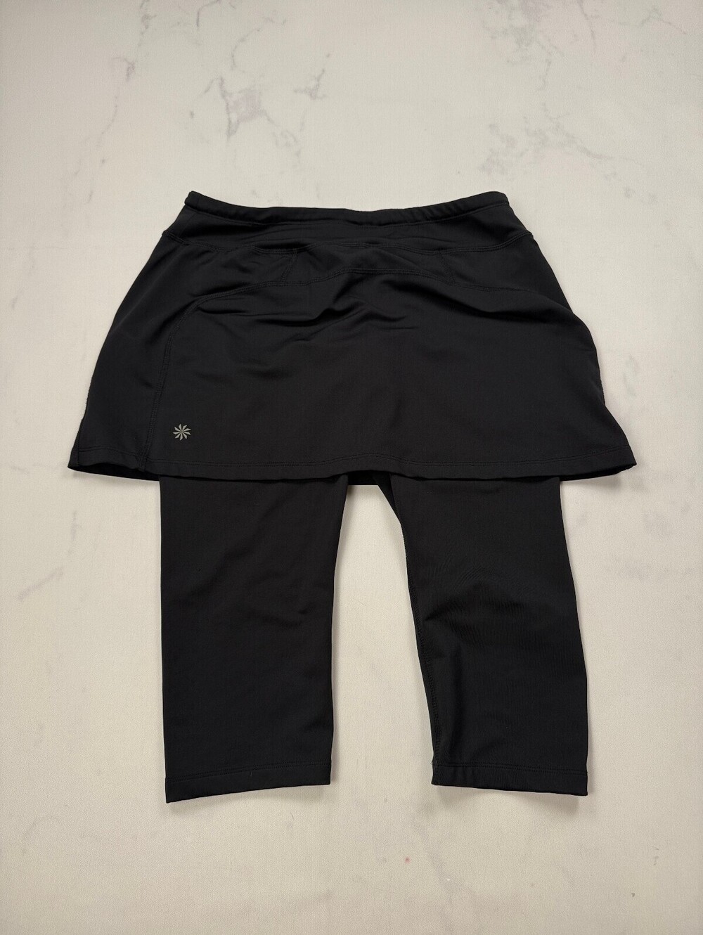 Athleta Skort Capri Pants Black Current Statement Style - Womens M